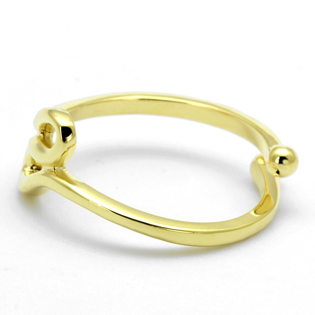 LO4000 Flash Gold Brass Ring with a sleek design, featuring a shiny gold finish and no center stone, perfect for everyday wear.