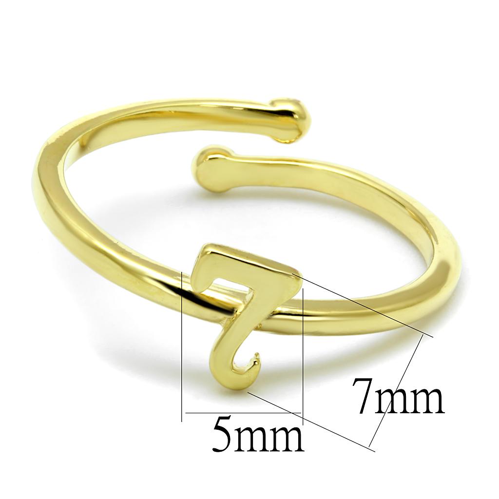 LO4004 Flash Gold Brass Ring, elegantly designed with a shiny finish and no stone, perfect for versatile styling.