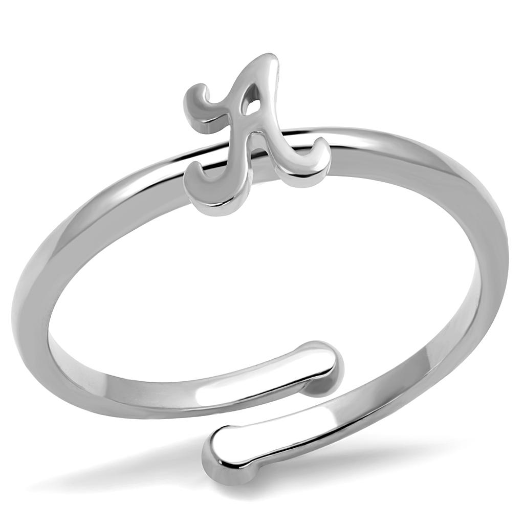 LO4005 Rhodium Brass Ring with a sleek, minimalist design, showcasing its elegant rhodium finish and lightweight structure.