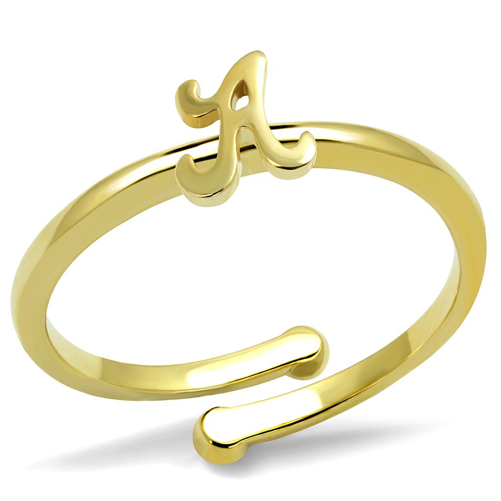 LO4006 Flash Gold Brass Ring with a sleek, minimalist design, showcasing its elegant finish and lightweight structure.
