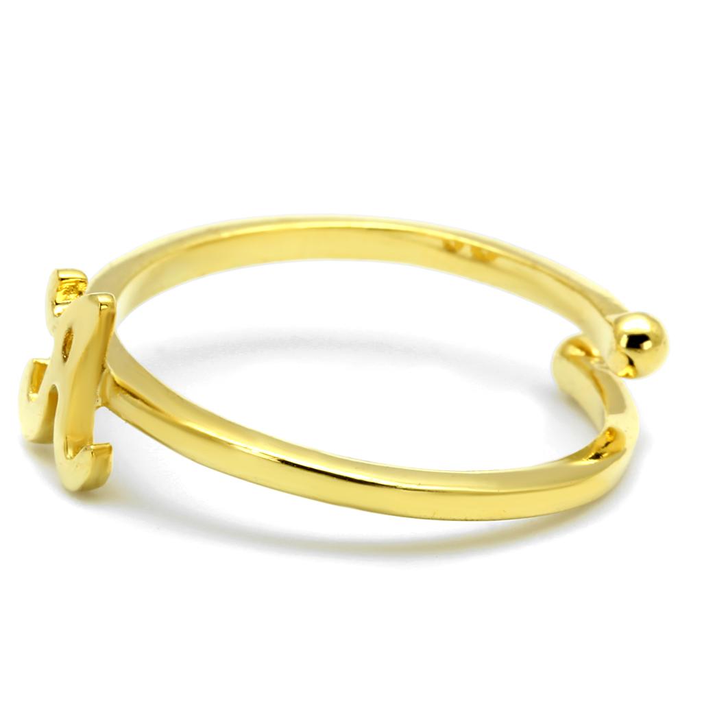 LO4006 Flash Gold Brass Ring with a sleek, minimalist design, showcasing its elegant finish and lightweight structure.