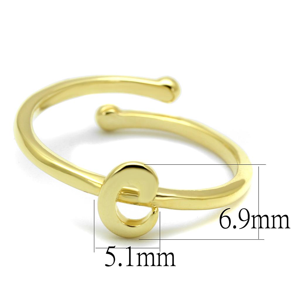 LO4008 Flash Gold Brass Ring with a minimalist design, featuring a luxurious gold finish and no center stone, perfect for stacking or solo wear.