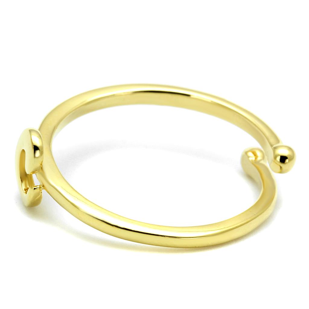 LO4008 Flash Gold Brass Ring with a minimalist design, featuring a luxurious gold finish and no center stone, perfect for stacking or solo wear.