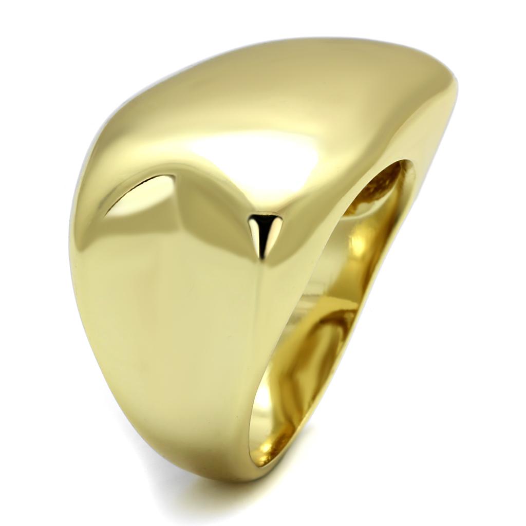 LO4105 Gold Brass Ring with a sleek design, featuring a luxurious gold finish and no center stone, perfect for minimalist jewelry lovers.
