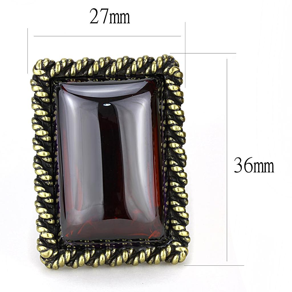 LO4203 Antique Copper Brass Earrings featuring AAA Grade CZ in Garnet, showcasing elegant design and vintage charm.