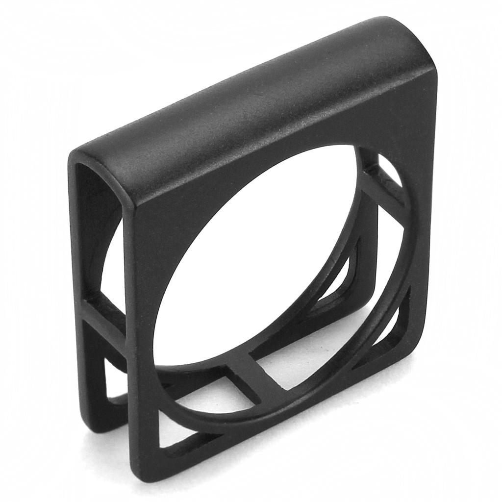 LO4256 Ruthenium Brass Ring with a sleek, polished surface, showcasing its minimalist design without any stones.