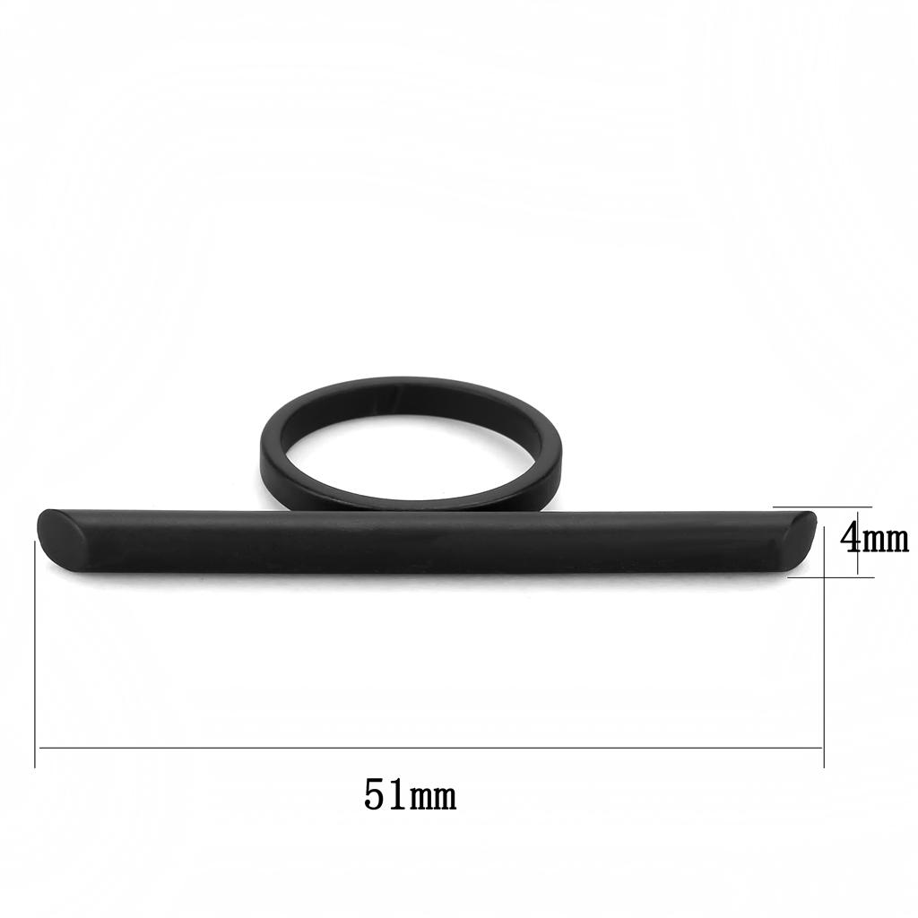 LO4259 Ruthenium Brass Ring with a sleek design, showcasing its elegant finish and lightweight structure.