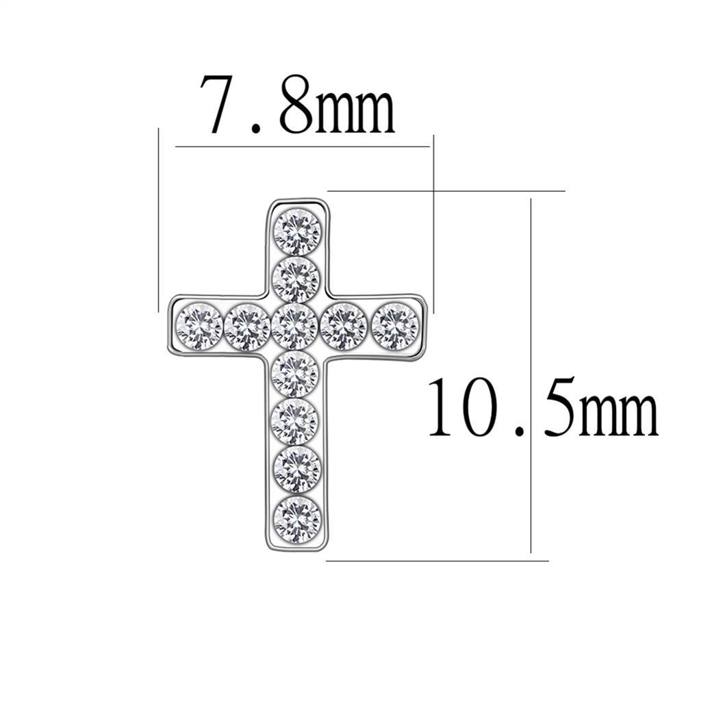 LO4665 Silver+ e-coating Brass Earrings featuring clear Top Grade Crystal, elegantly designed for any occasion.