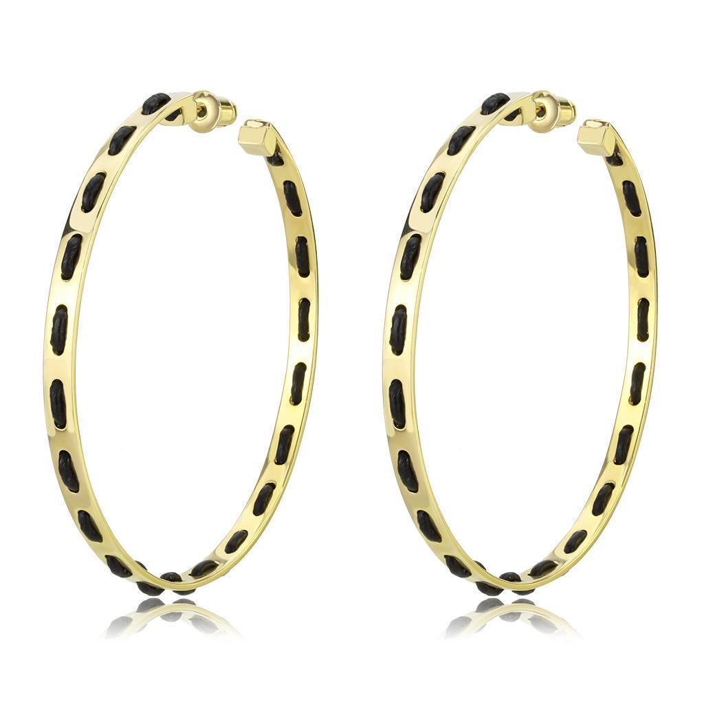 Elegant LO4678 Gold Brass Earrings with a minimalist design, featuring a luxurious gold finish and no stones, perfect for any occasion.