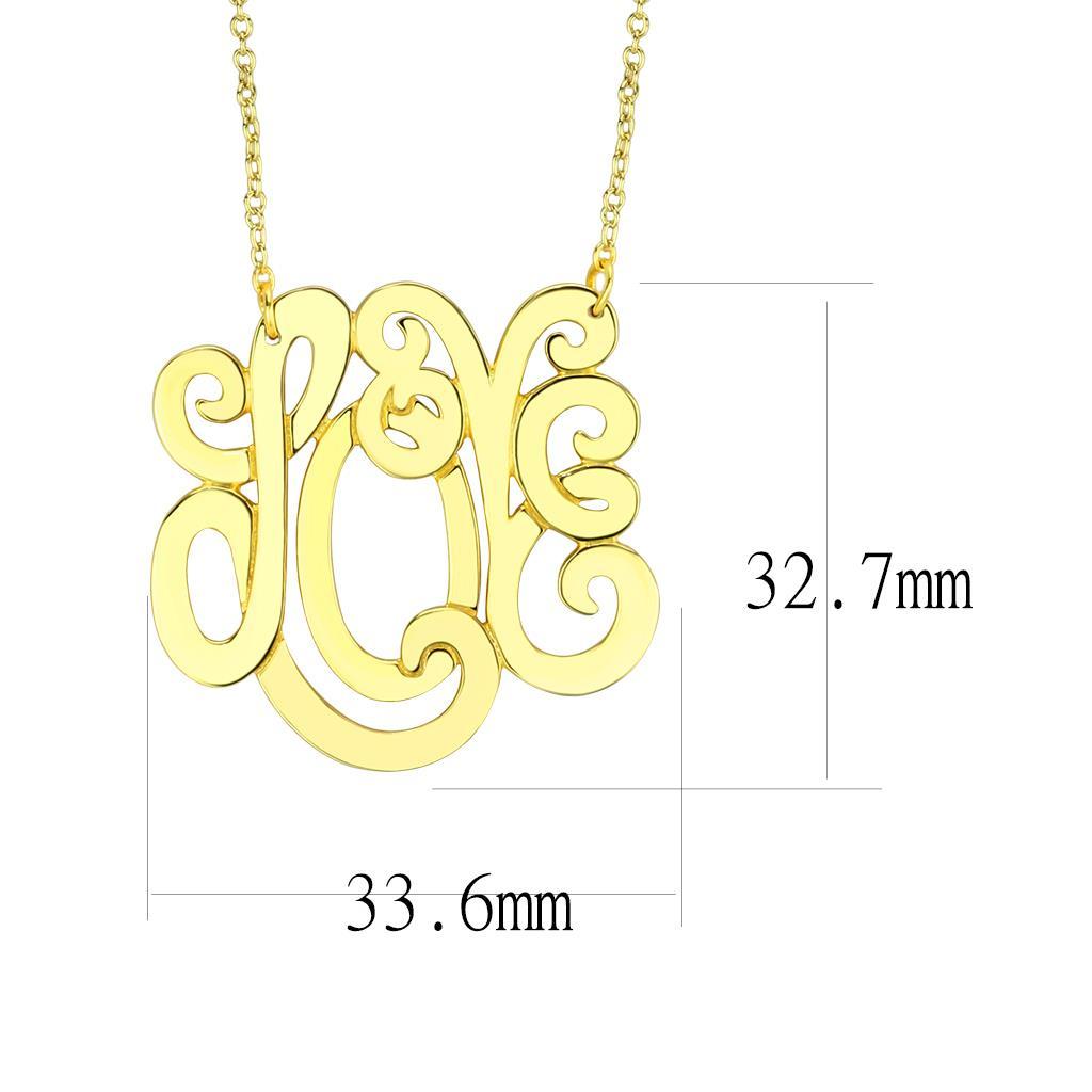 LO4690 Rhodium Brass Necklace with a sleek design, showcasing its shiny finish and lightweight structure.