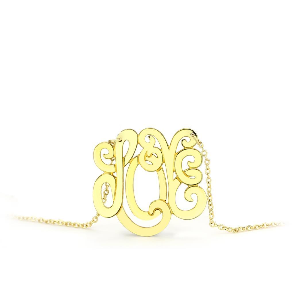 LO4690 Rhodium Brass Necklace with a sleek design, showcasing its shiny finish and lightweight structure.