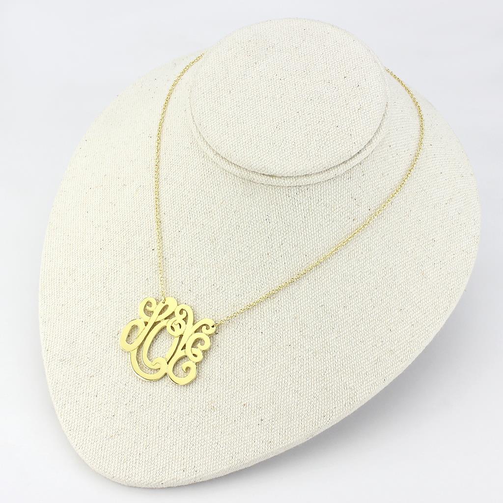 LO4690 Rhodium Brass Necklace with a sleek design, showcasing its shiny finish and lightweight structure.