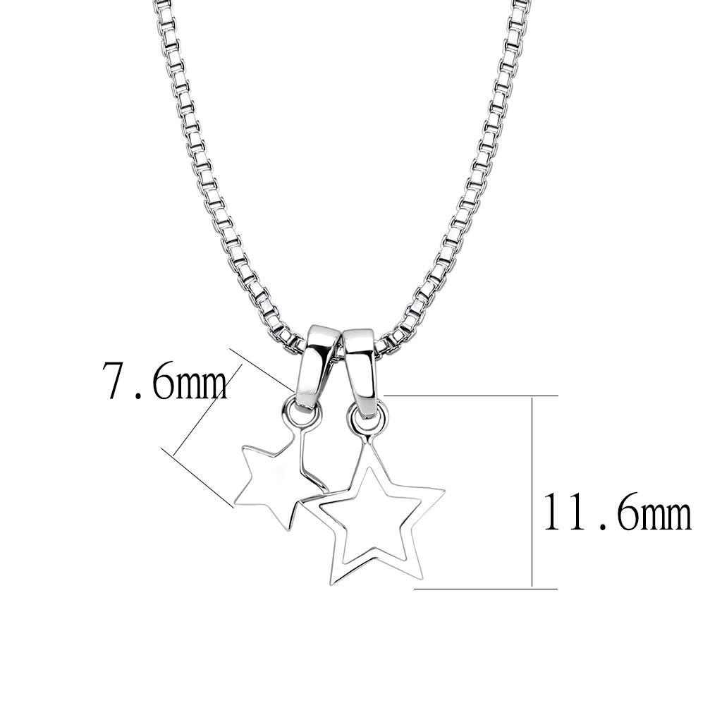 LO4701 IP rhodium brass chain pendant with a minimalist design, featuring a sleek finish and no center stone.