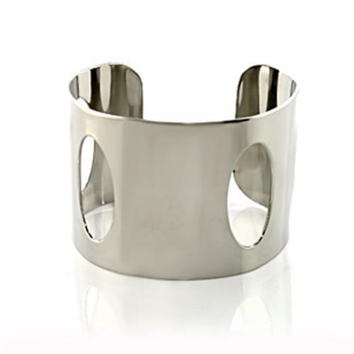 LO484 Stainless Steel Bangle with a sleek, minimalist design, showcasing its shiny surface and elegant form.