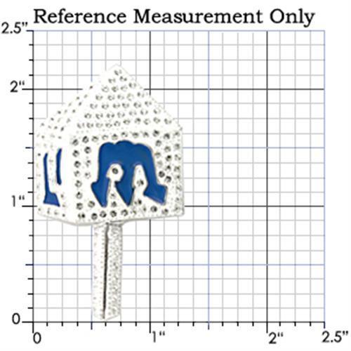 LO839 Rhodium White Metal Brooch featuring a sparkling top grade clear crystal, elegantly designed for versatile wear.