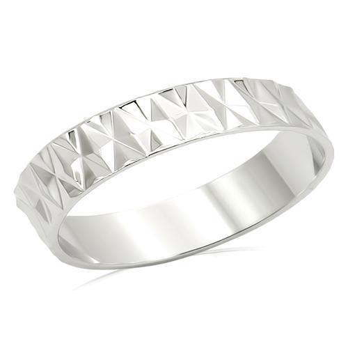 LO980 Imitation Rhodium Brass Ring with a sleek, minimalist design, showcasing its shiny finish and lightweight construction.