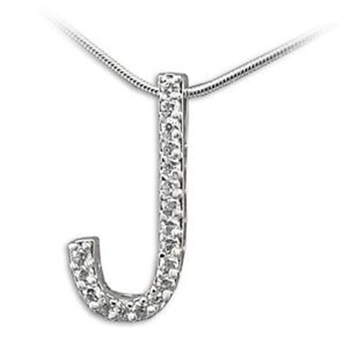 LOA261 High-Polished 925 Sterling Silver Pendant with AAA Grade CZ stones, showcasing its elegant design and shine.