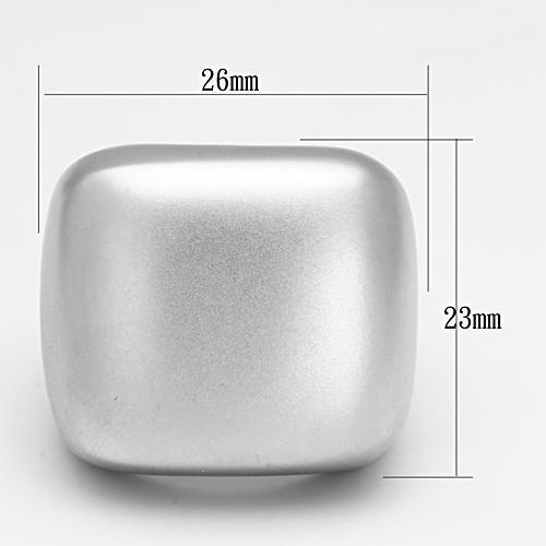 LOA845 Matte Rhodium Brass Ring with a sleek design, featuring a smooth matte finish and no center stone, perfect for minimalist jewelry lovers.