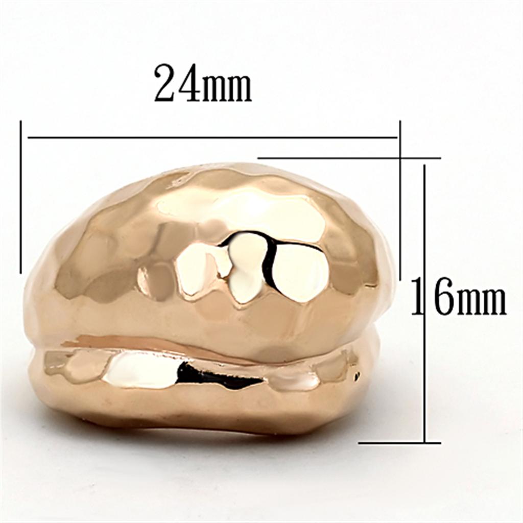 LOA901 Rose Gold Brass Ring with a sleek design, showcasing its elegant finish and lightweight structure.