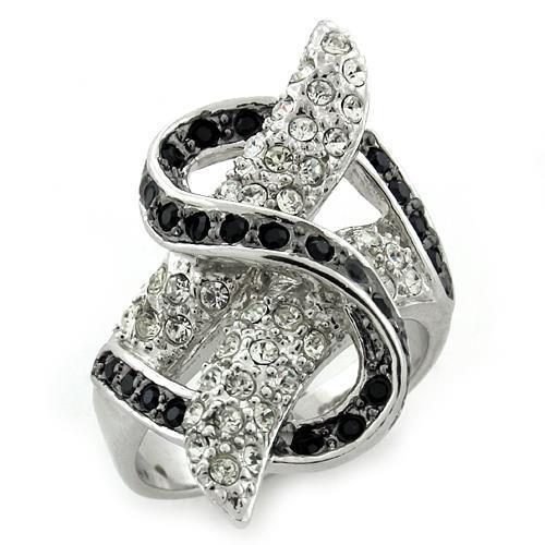 LOAS1133 Special Color 925 Sterling Silver Ring featuring multi-color top-grade crystals, showcasing its elegant design and craftsmanship.