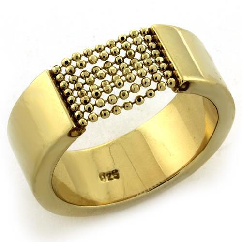 LOAS1173 Gold 925 Sterling Silver Ring with a minimalist design, showcasing its elegant gold finish and smooth surface.