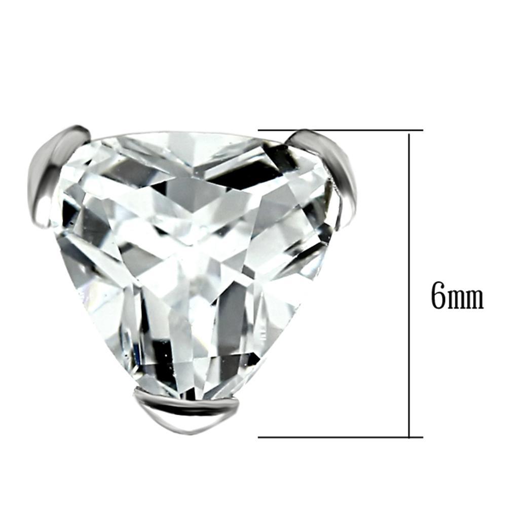 LOS048 Rhodium 925 Sterling Silver Earrings featuring AAA Grade clear cubic zirconia, showcasing elegance and shine.