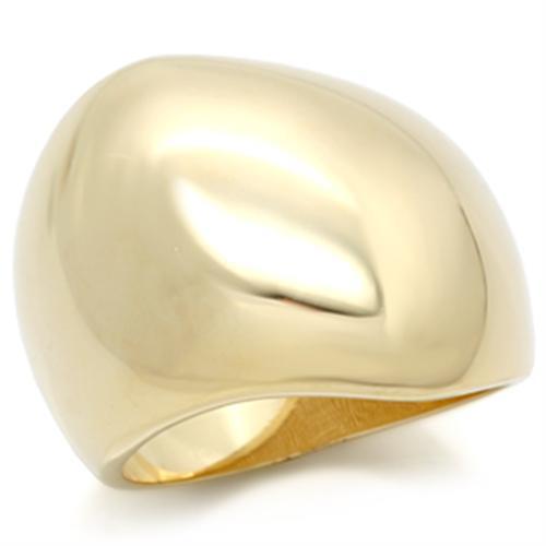 LOS080 Gold 925 Sterling Silver Ring with a smooth, polished finish, showcasing its elegant design without any stones.