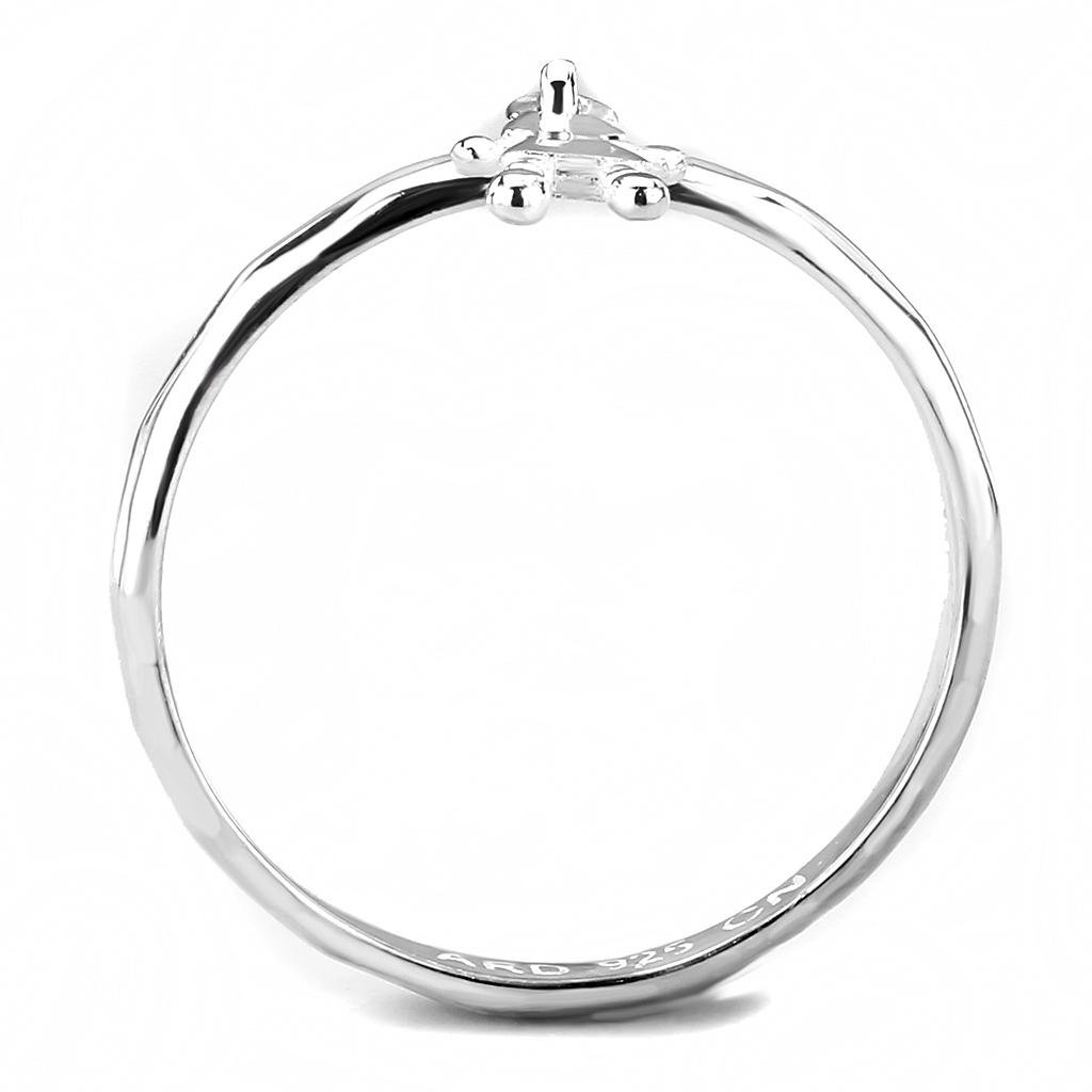 LOS327 Silver 925 Sterling Silver Ring with a polished finish, showcasing a minimalist design without any stones.