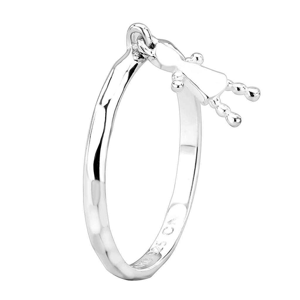 LOS327 Silver 925 Sterling Silver Ring with a polished finish, showcasing a minimalist design without any stones.