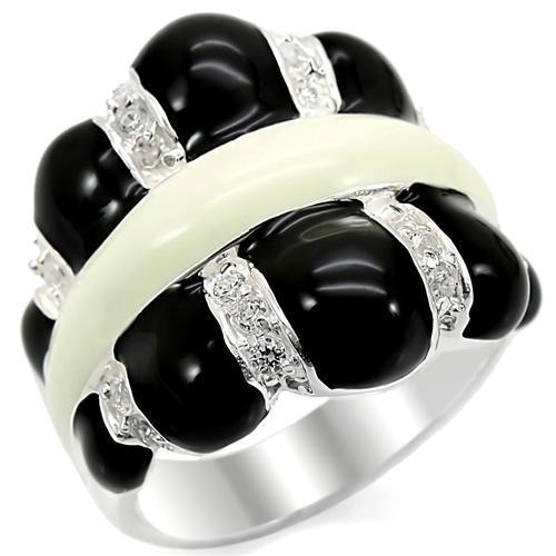 LOS364 Silver 925 Sterling Silver Ring featuring a clear AAA Grade CZ stone, showcasing elegance and quality craftsmanship.