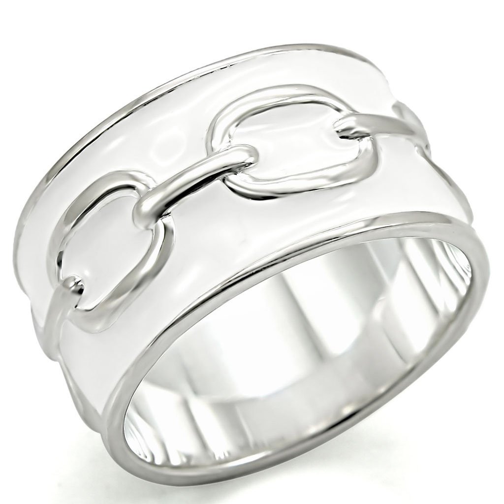 LOS377 Silver 925 Sterling Silver Ring with a polished finish, showcasing a minimalist design without any stones.