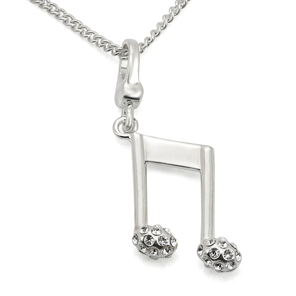 LOS443 Silver 925 Sterling Silver Chain Pendant featuring a clear top grade crystal centerpiece, showcasing elegance and quality craftsmanship.