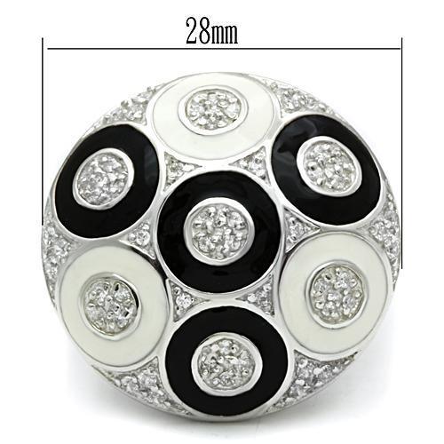 LOS541 Silver 925 Sterling Silver Ring featuring a clear AAA Grade CZ stone, showcasing its elegant design and high-quality craftsmanship.