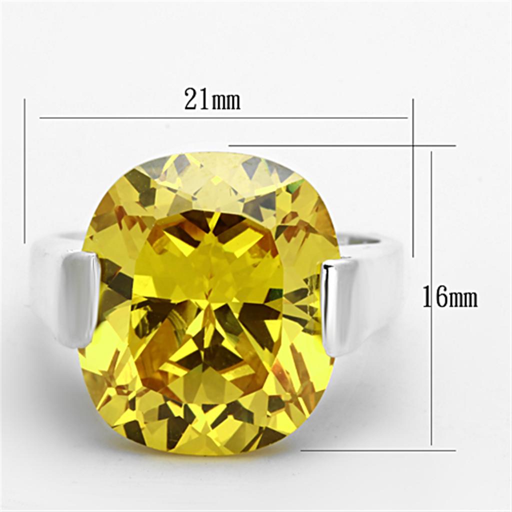 LOS689 Silver 925 Sterling Silver Ring featuring AAA Grade CZ stone in topaz color, showcasing elegance and craftsmanship.