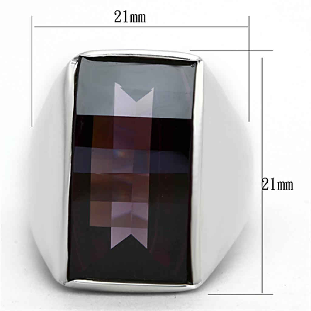 LOS694 Silver 925 Sterling Silver Ring featuring an AAA Grade CZ stone with an Amethyst color, showcasing its elegant design and craftsmanship.