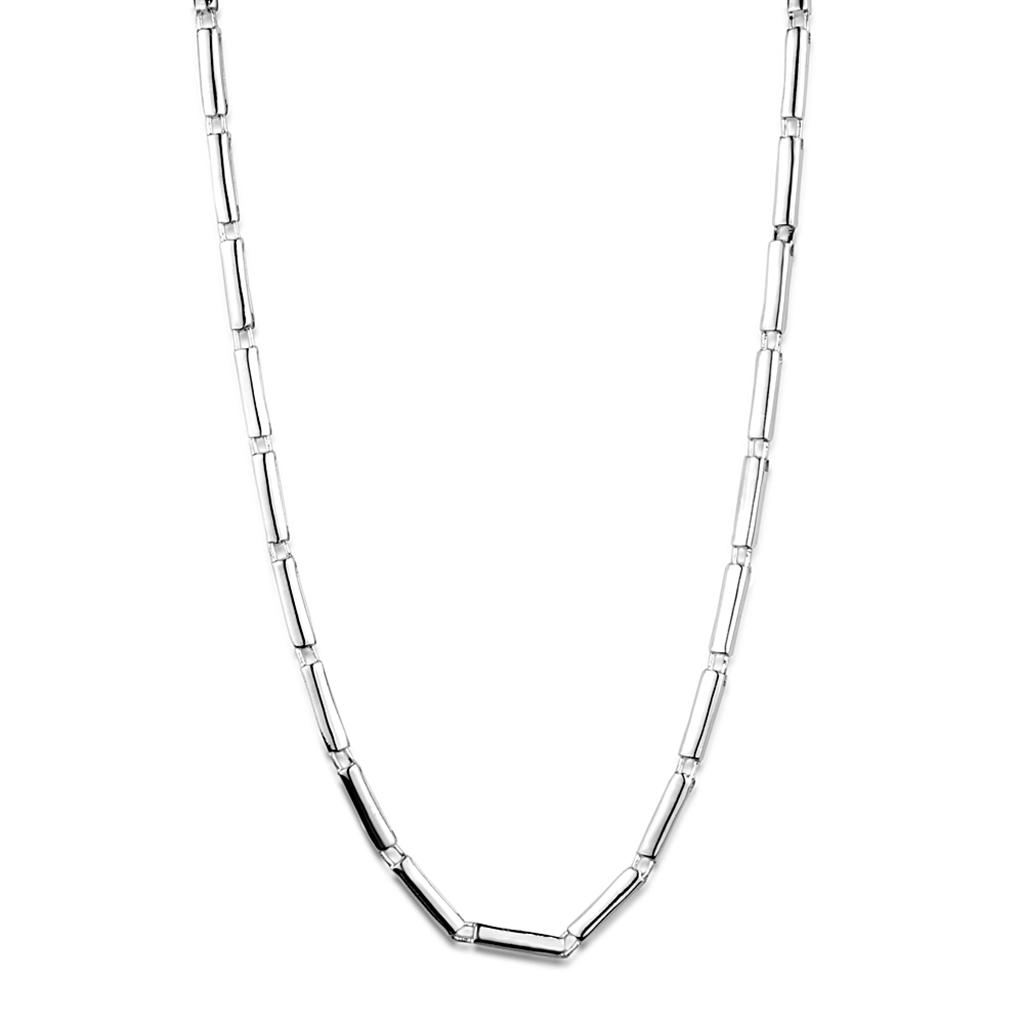 LOS875 Silver 925 Sterling Silver Necklace, showcasing its elegant and minimalist design without any stones.