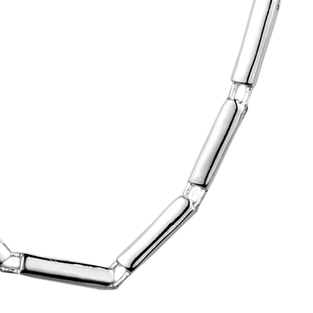 LOS875 Silver 925 Sterling Silver Necklace, showcasing its elegant and minimalist design without any stones.