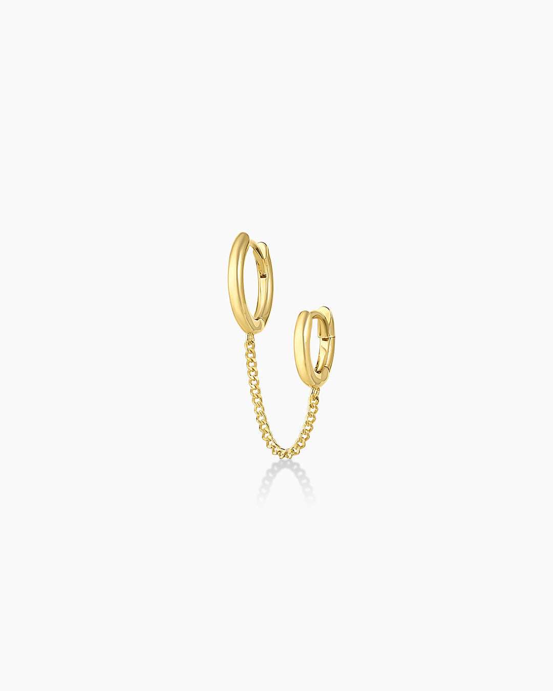 Lou Double Huggie earrings featuring a sleek double huggie design, crafted from high-quality materials for durability and style.