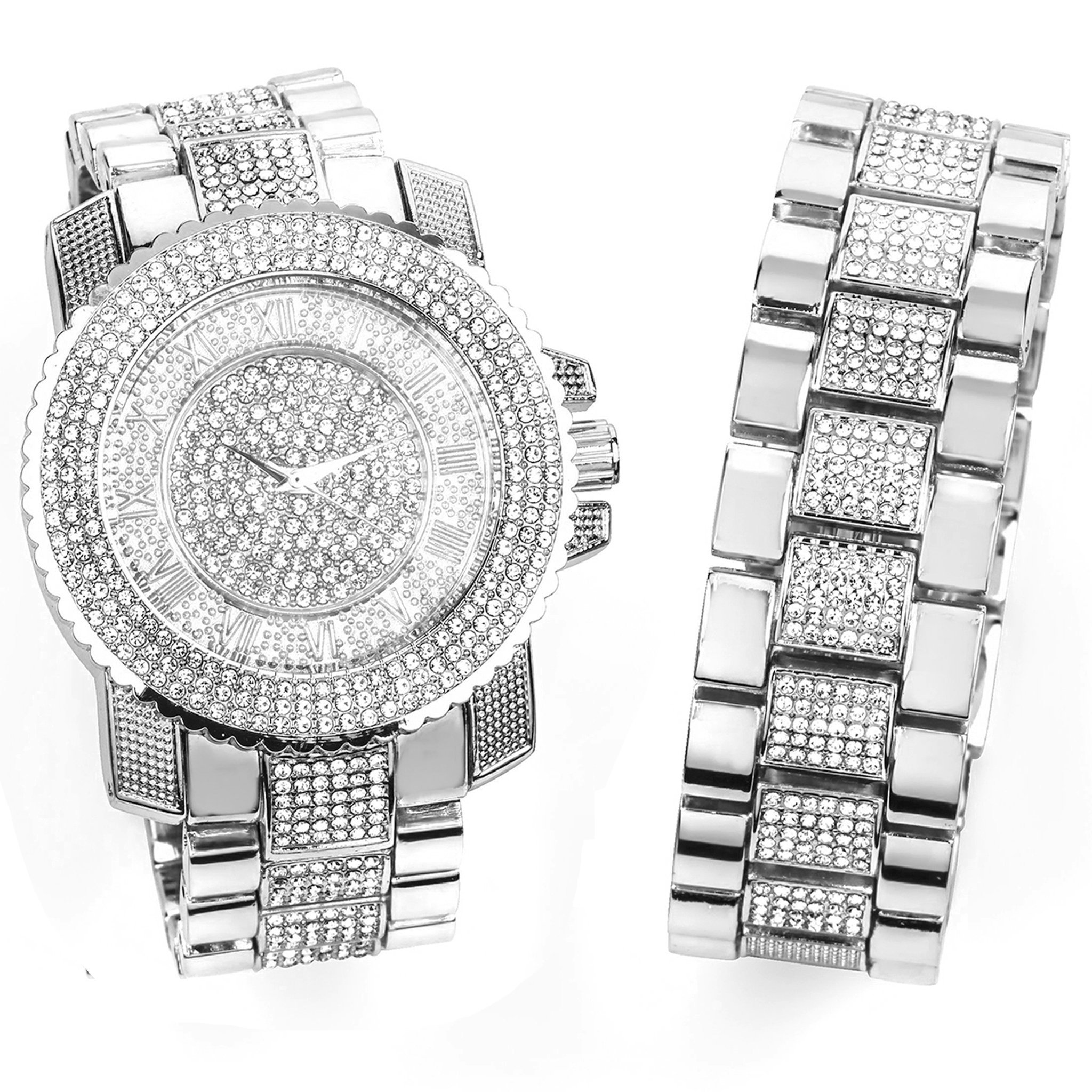 LUCIUS Ultra Bling watch and bracelet set featuring European crystals, elegant design, and Japan quartz movement.