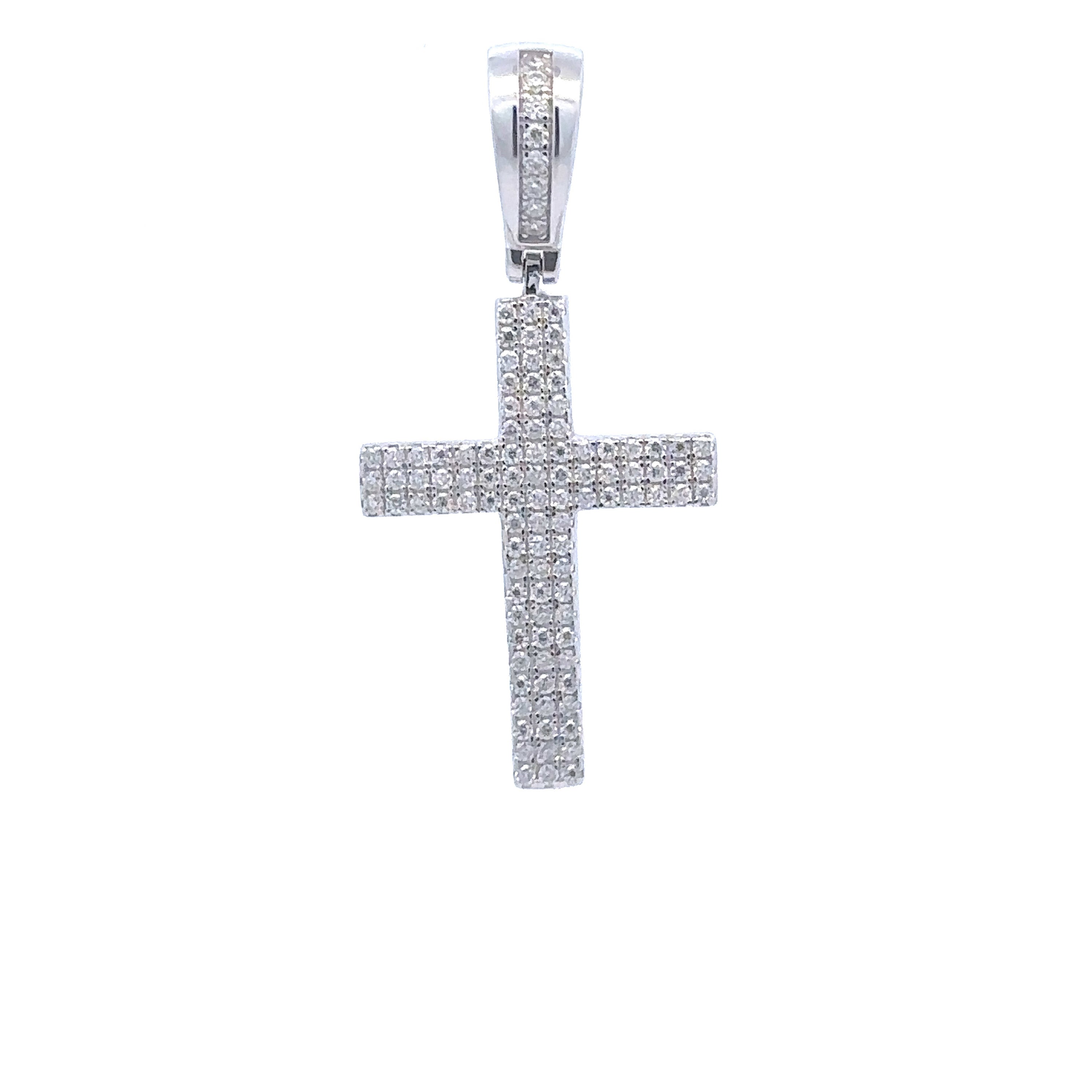 LYSANDRA 0.54 CTW Moissanite Rhodium Pendant featuring sparkling cubic zirconia stones set in 925 sterling silver.