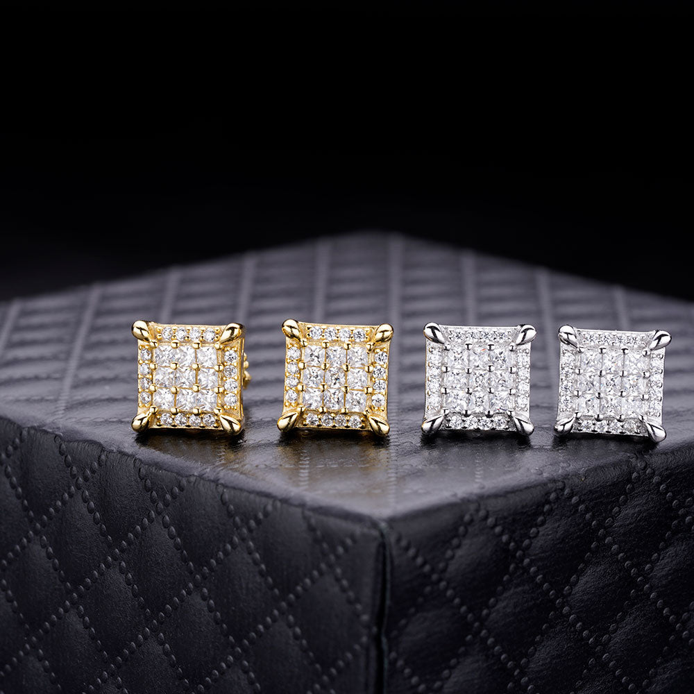 MACIZA Sterling Silver CZ Earrings featuring sparkling cubic zircon stones in a classic screw back design.