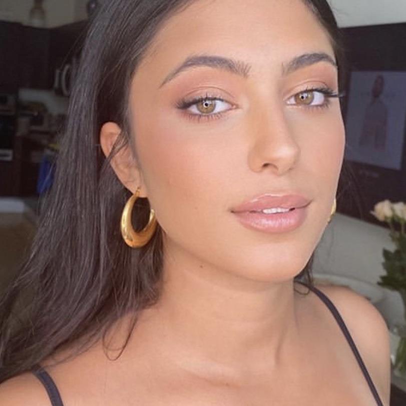 Maddie Hoops - elegant 1.6 inch sculpted hoop earrings with a luxurious 18k gold plated finish.