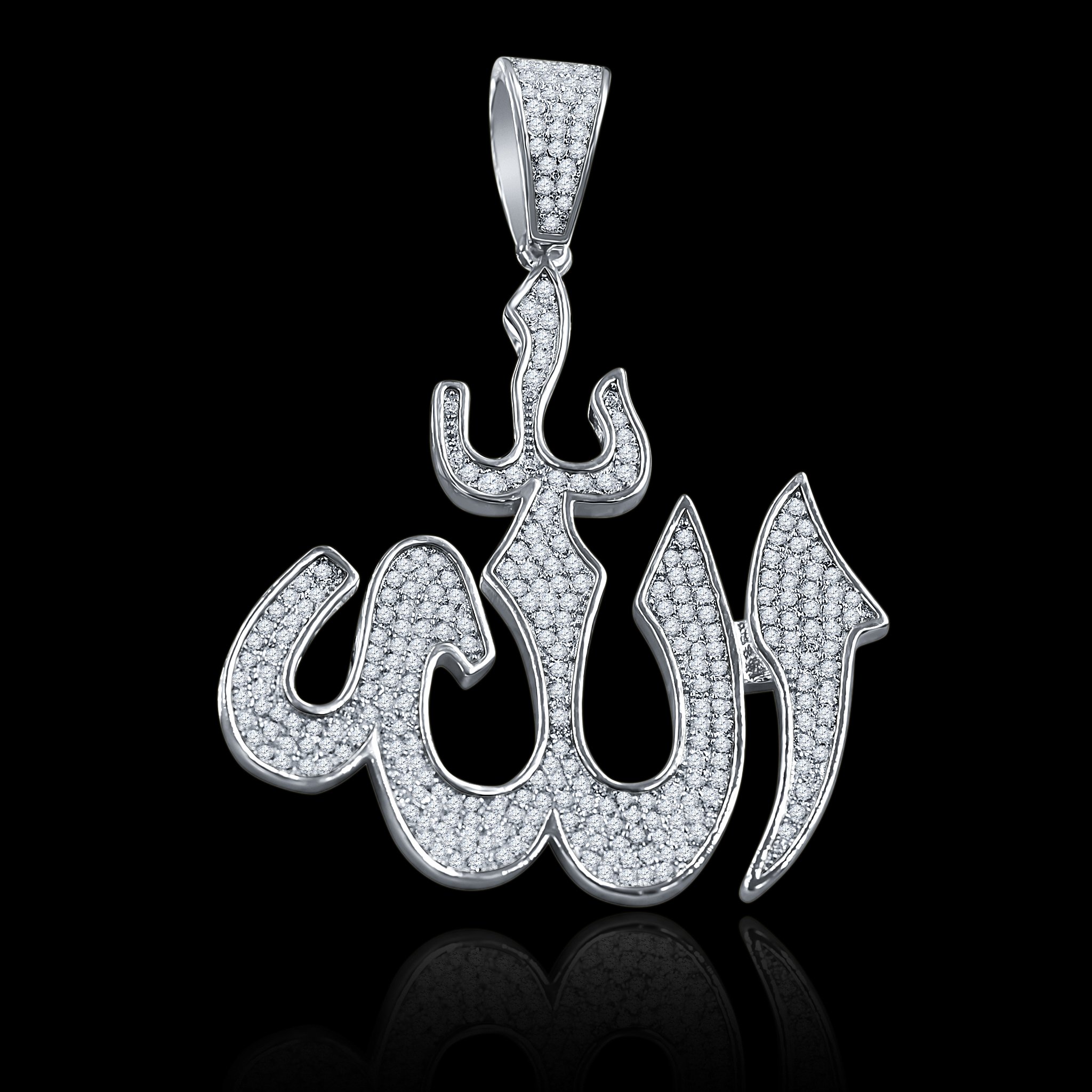 MAGNIFICENT 925 Silver Pendant featuring cubic zircon stones, elegantly designed for faith expression.