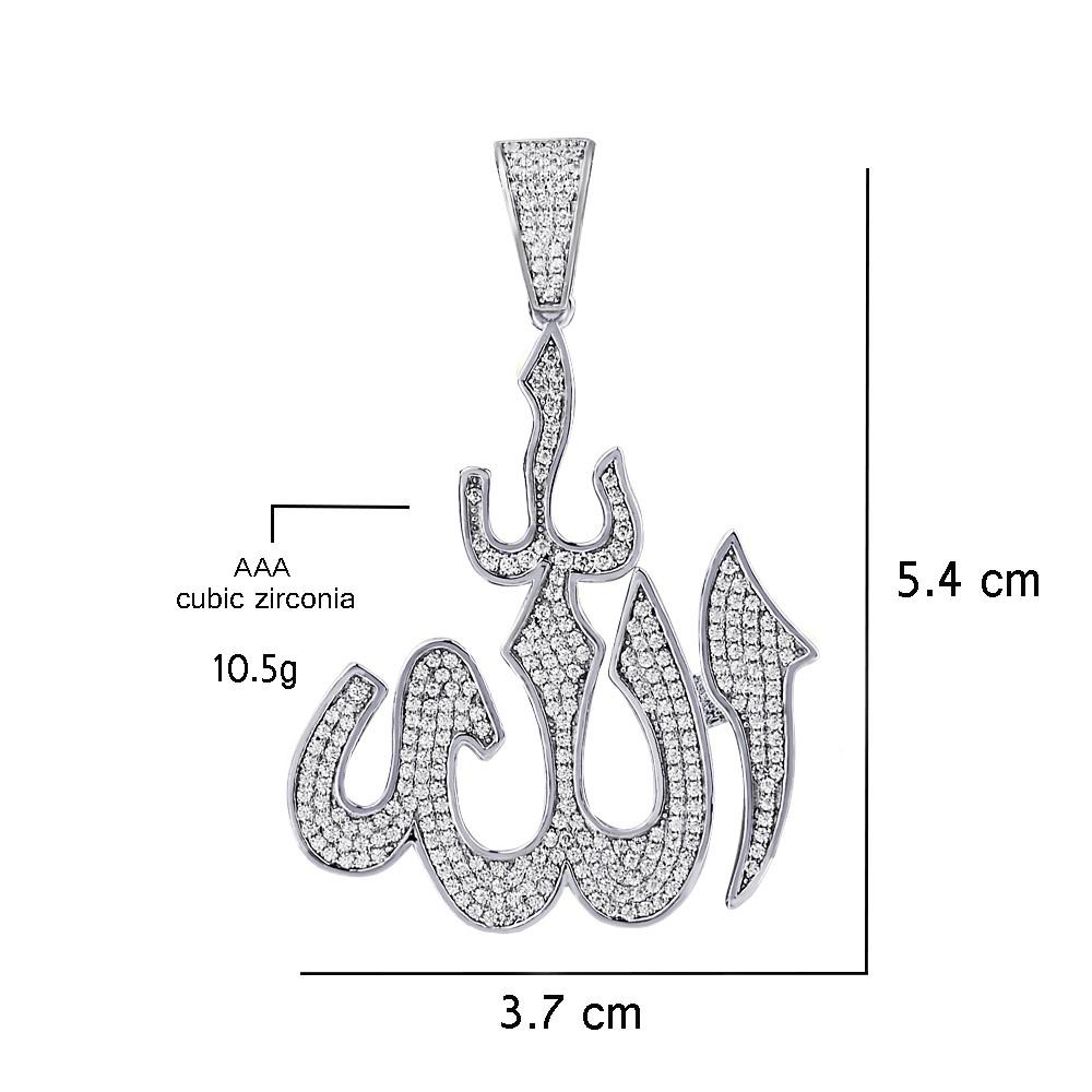 MAGNIFICENT 925 Silver Pendant featuring cubic zircon stones, elegantly designed for faith expression.