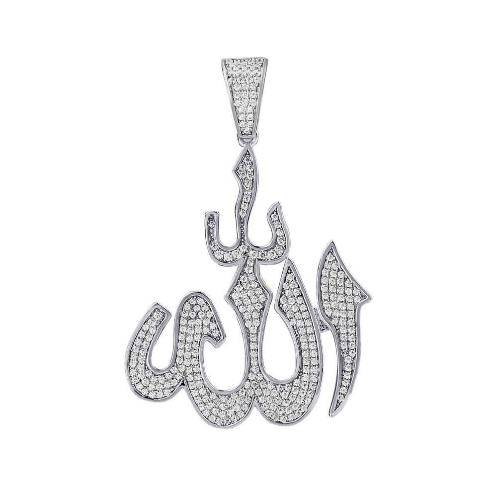 MAGNIFICENT 925 Silver Pendant featuring cubic zircon stones, elegantly designed for faith expression.