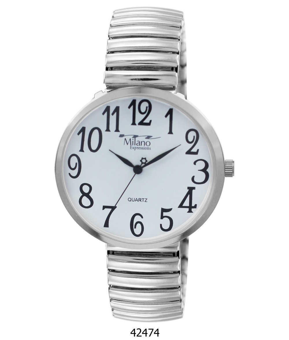 Marietta Silver Flex Band Watch with White Dial showcasing its elegant design and durable materials.