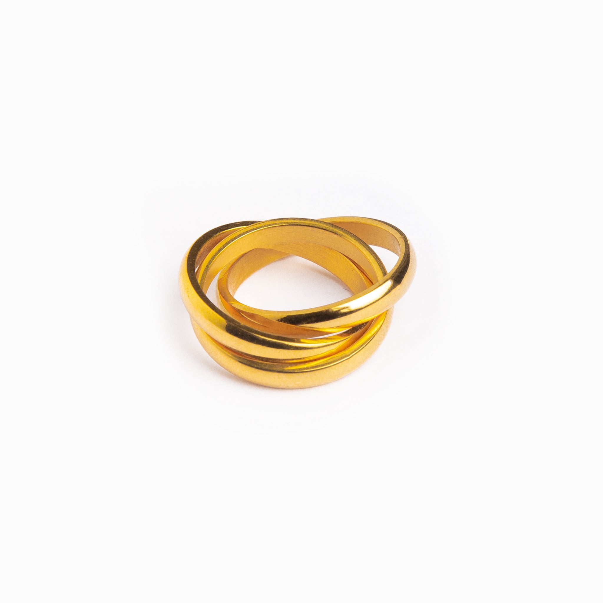 Marwa Havana Curb Ring in Gold, showcasing its elegant curb design and premium stainless steel finish.