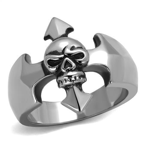 Men's stainless steel epoxy ring in jet black with high-polished finish, showcasing modern design and durability.