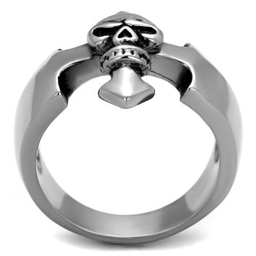 Men's stainless steel epoxy ring in jet black with high-polished finish, showcasing modern design and durability.