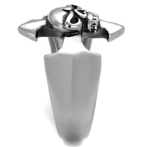 Men's stainless steel epoxy ring in jet black with high-polished finish, showcasing modern design and durability.